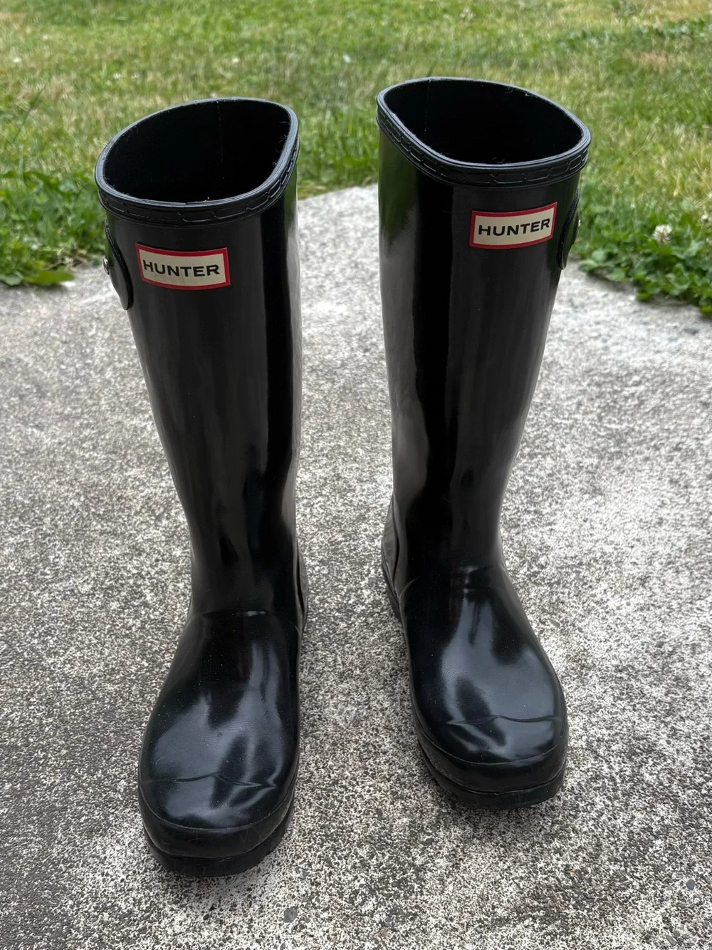 Hunter Original Kids Gloss Rain Boots Black Waterproof Wellington